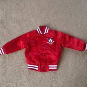 Red silk vintage Mickey Mouse jacket